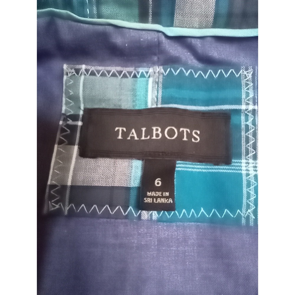 Talbots Summer Madras Patchwork Plaid Blazer Wome… - image 11